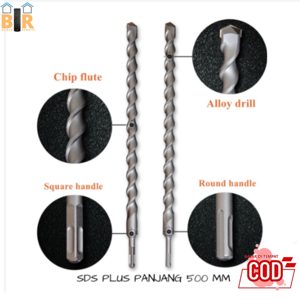 Lifang Sds Plus 500Mm Bor Bit Beton Dinding Chaser Twist Max Set Logam Paduan Dampak Palu Listrik Alat Listrik Profesional 28 X 500 mm