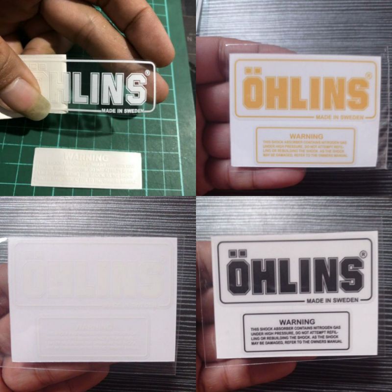 Sticker shock sticker ohlins putih