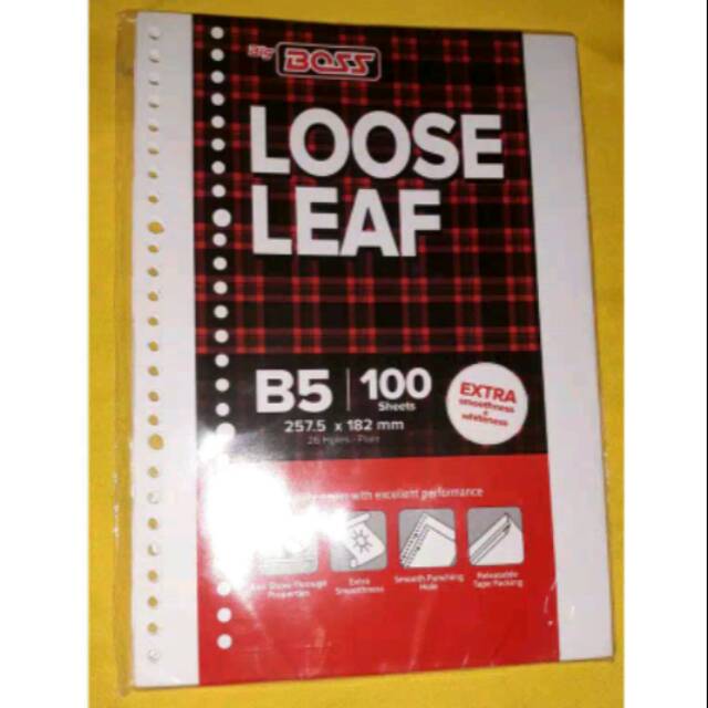 

Isi binder B5 (26ring) Putih Polos