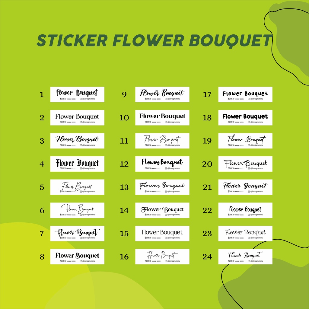 

STIKER BUKET BUNGA UKURAN 2x7 / STICKER BOUQUE/ STICKER FLOWER/ STICKER MEREK PART 1
