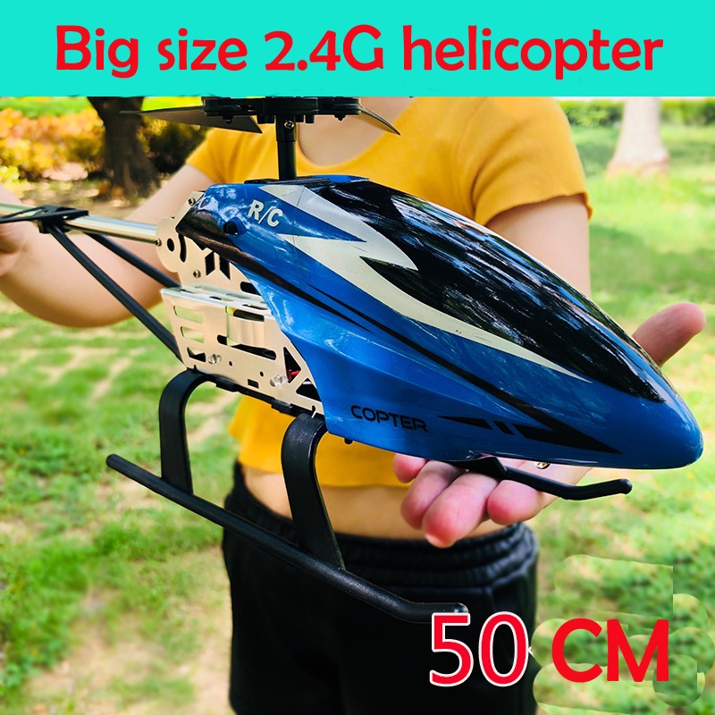 Mainan Helikopter RC Helikopter Mainan 3.5CH Single Blade 50 Cm Besar Remote Control Logam RC