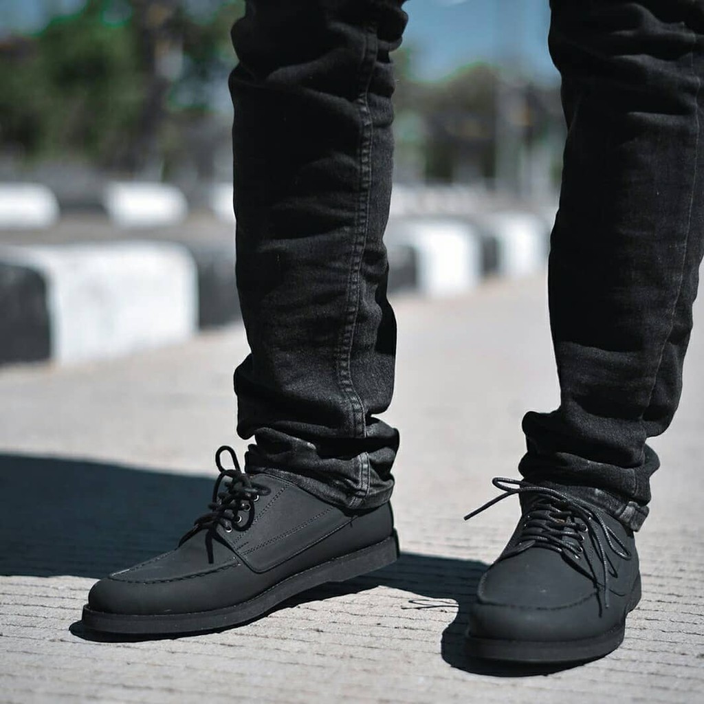 HUGO BLACK |ManNeedMe x FSTP| Sepatu Sneakers Pria Moccasin Shoes ORI