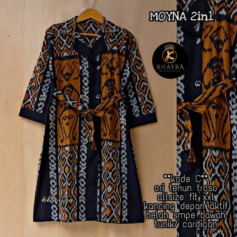 Dress tenun etnik baju tenun jepara ikat pinggang aktif DTB39