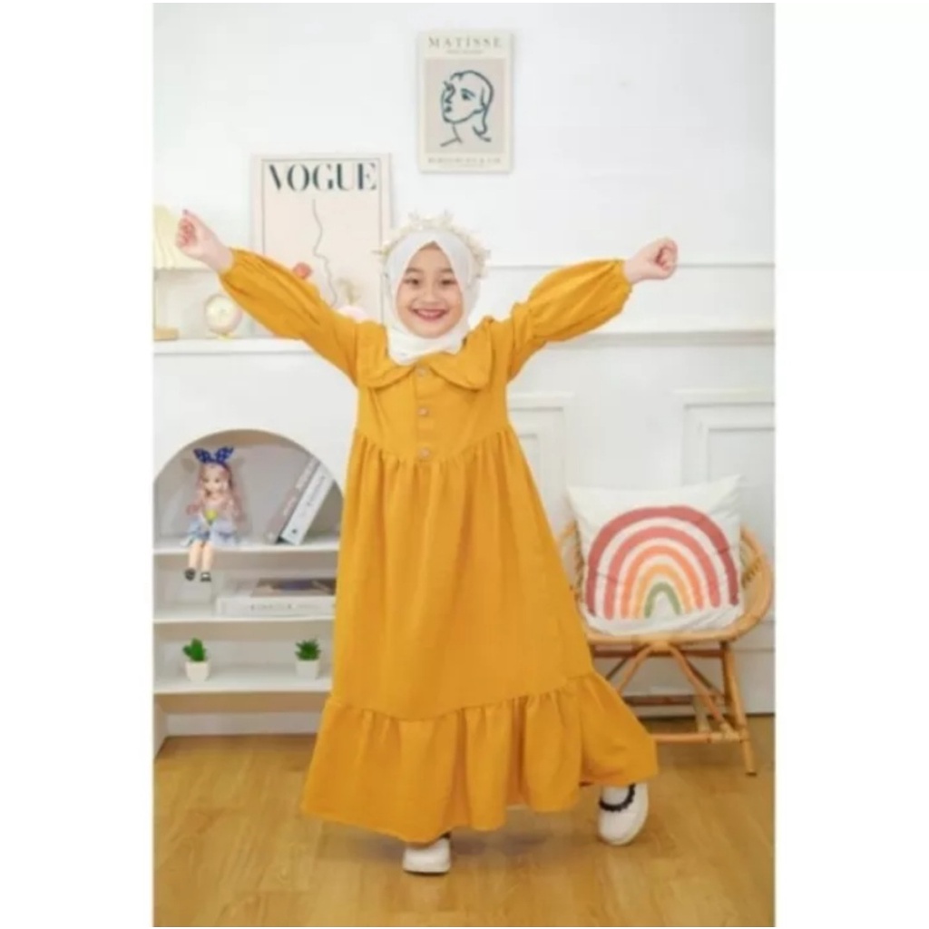 GAMIS LUNA CRINKLE AIRFLOW /SIZE 6 8 10/gamis anak-anak/dress anak/kidswear/terbaru