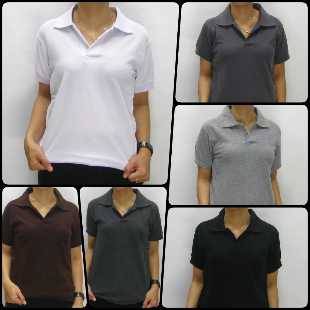  Kaos Krah Polos  Polo  Lacos Wangki Lengan Pendek Wanita 