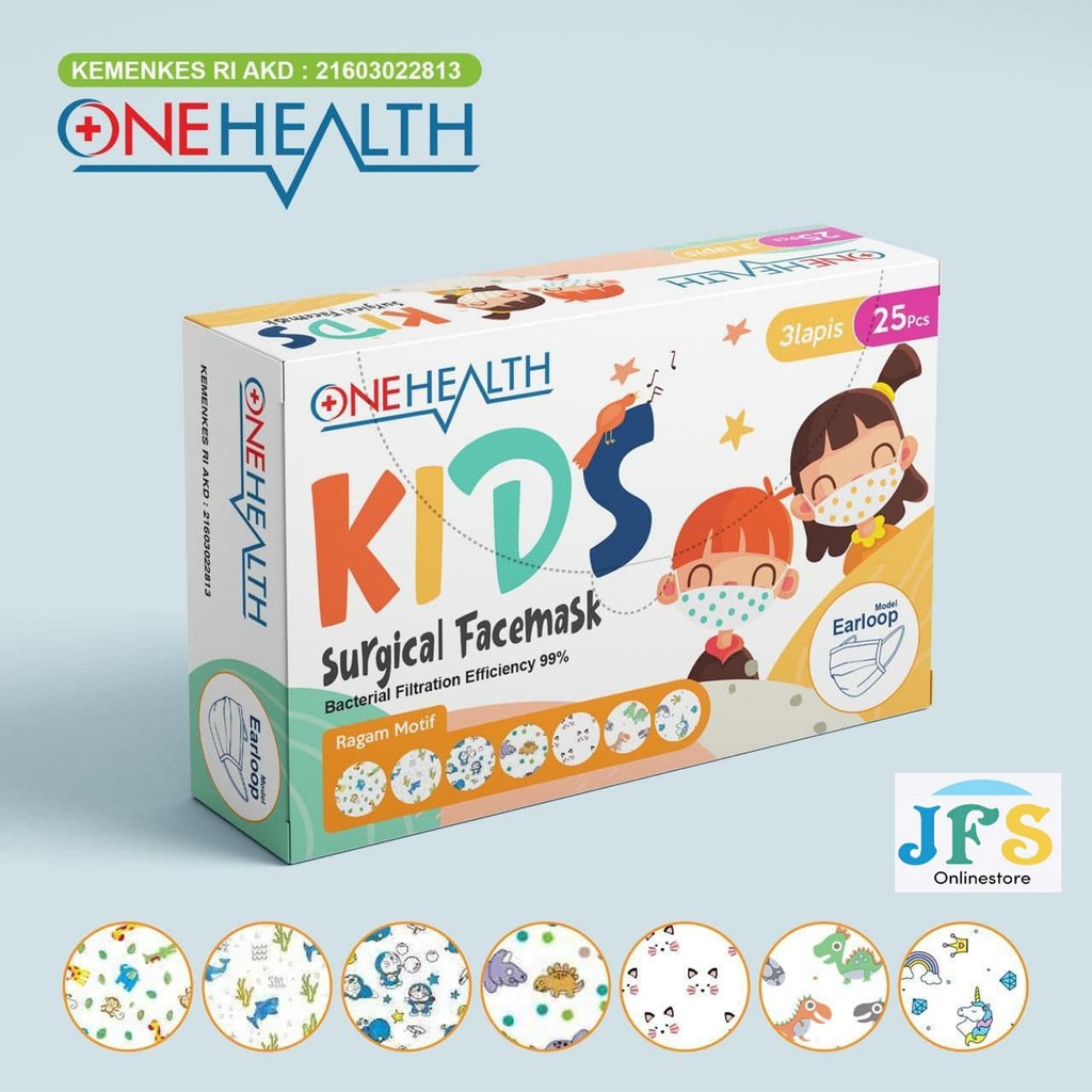 ONE HEALTH Masker Anak Medis dengan Motif
