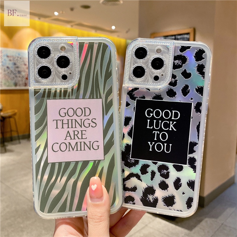 Casing Softcase IPhone 11 12 13 Pro Max X XR XSMAX 7 8 Plus 12mini 13mini Motif Leopard Hitam Hijau