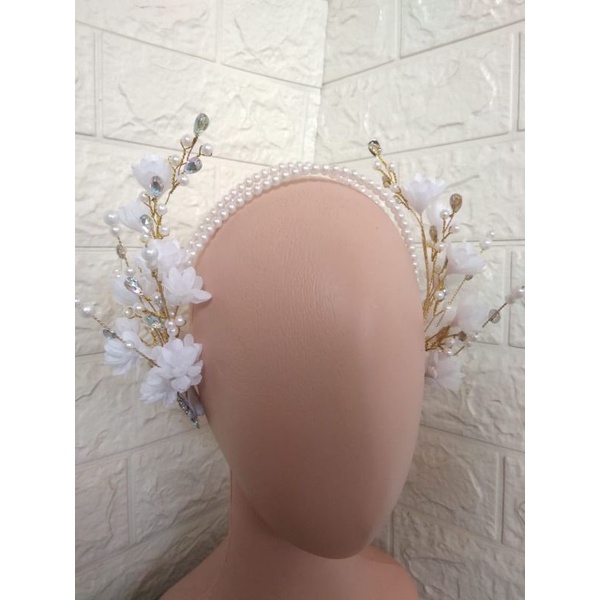 BANDANA BUNGA PUTIH/headpiece sakura/crown