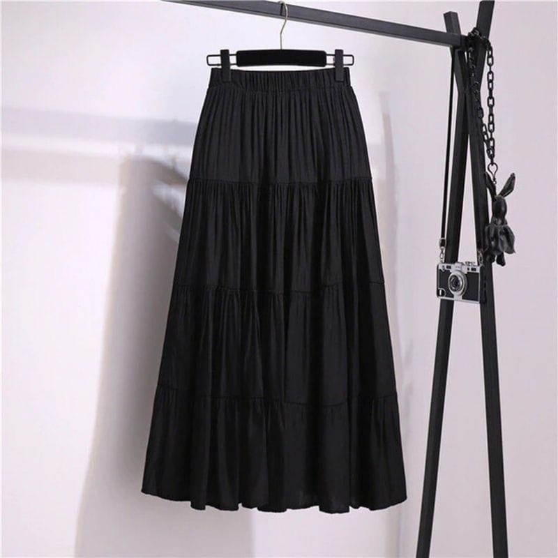 (DBY) ROK AFIDA RUFFLE FLARE SKIRT RAYON PREMIUM