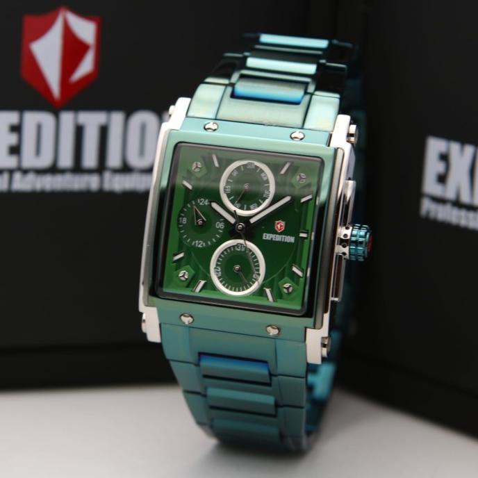 JAM TANGAN WANITA EXPEDITION E 6731 / E6731 SILVER GREEN ORIGINAL barang ada