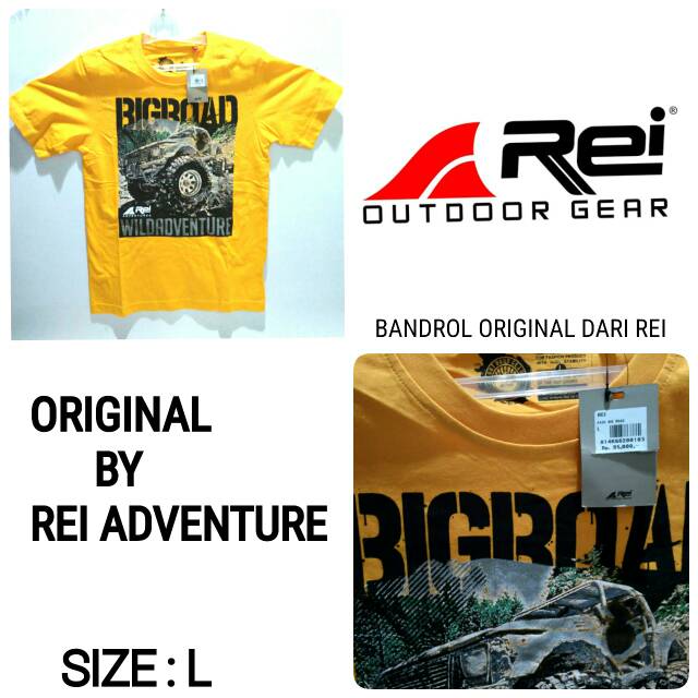 Kaos pria outdoor t-shirt rei original kuning size L