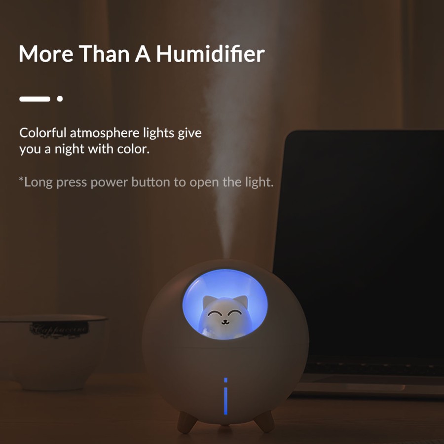 Humidifier orico usb 5v 220ml planet cat kitty automatic off water wt-tx5