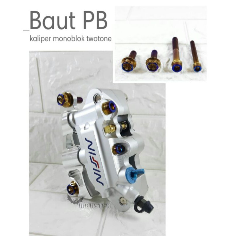 Baut probol breket kaliper monoblock set 2tone dan Gold