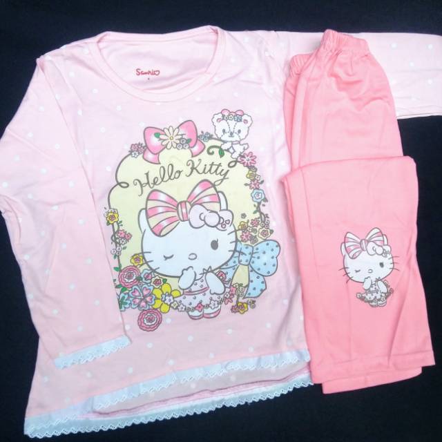 Baju Tidur anak perempuan Hello Kitty