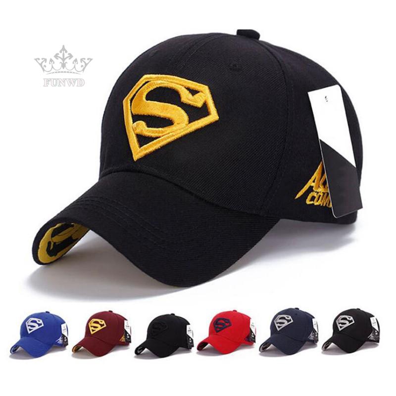 Topi Baseball Brim Lengkung Casua Motif Bordir Simbol Superman untuk