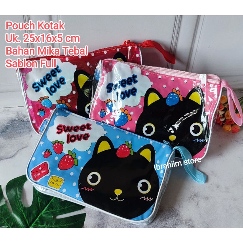 POUCH MIKA TALI SAMPING TEBAL / POUCH KOSMETIK UNIK DAN LUCU