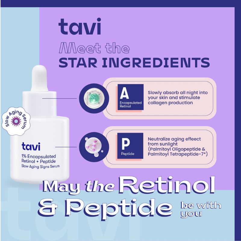 Tavi 1% Encapsulated Retinol + Peptide Slow Aging Signs SERUM 30ML