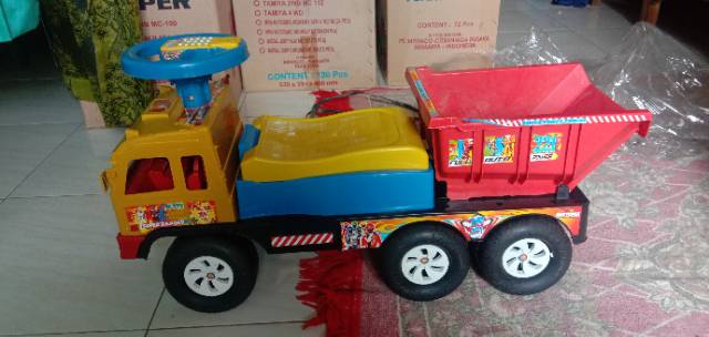 JS 221 Mainan mobil dorong + musik ada bak nya / tempat pengangkut pasir / mainan mobil truck besar
