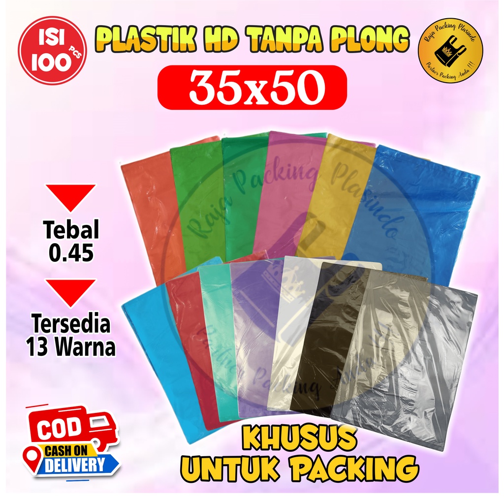 Plastik Packing HD TANPA PLONG UK 35x50 isi 100 lembar TEBAL 0,45 Plastik Olshop Jaket Hoodie Tebal