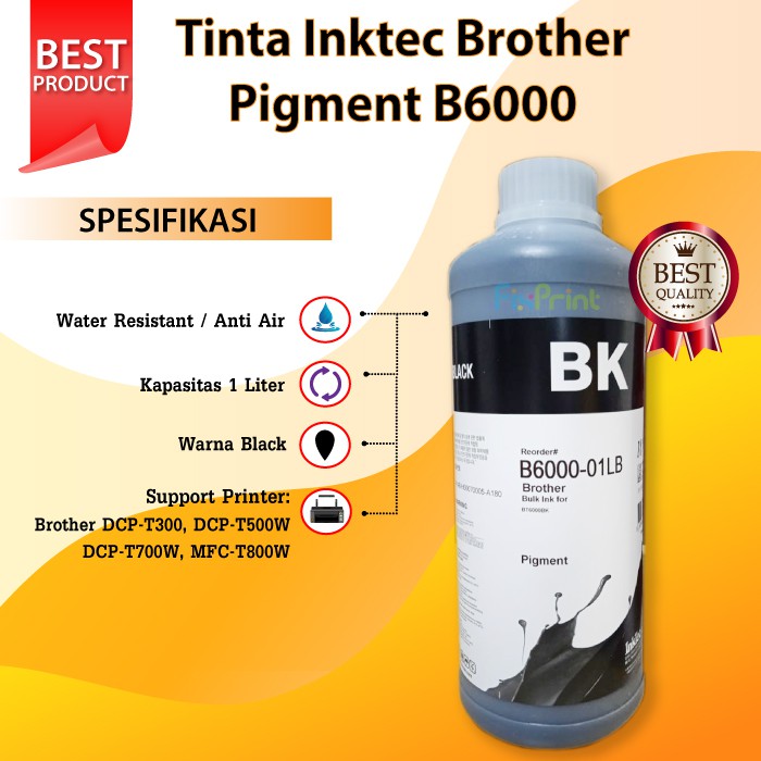 Tinta Refill Inktec Pigment B6000-01LB Black Printer DCP T300 DCP-T500