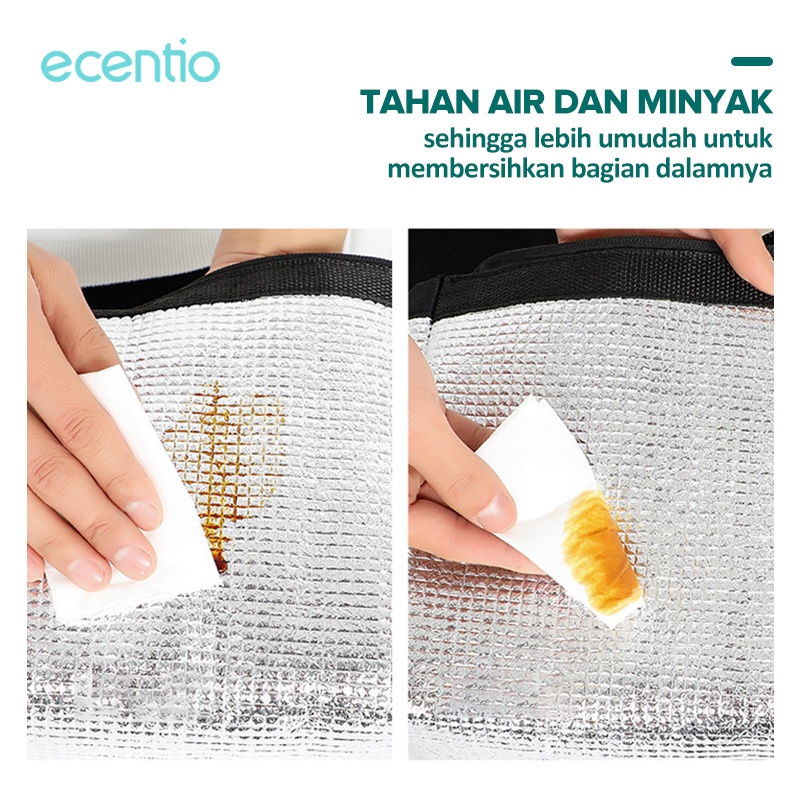 ecentio Lunch Cooler Tote Bag Tas Bekal Box Makanan Besar Alumunium foil Kotak Makan Hot Cool Anak anti air Dr. fresh Cold