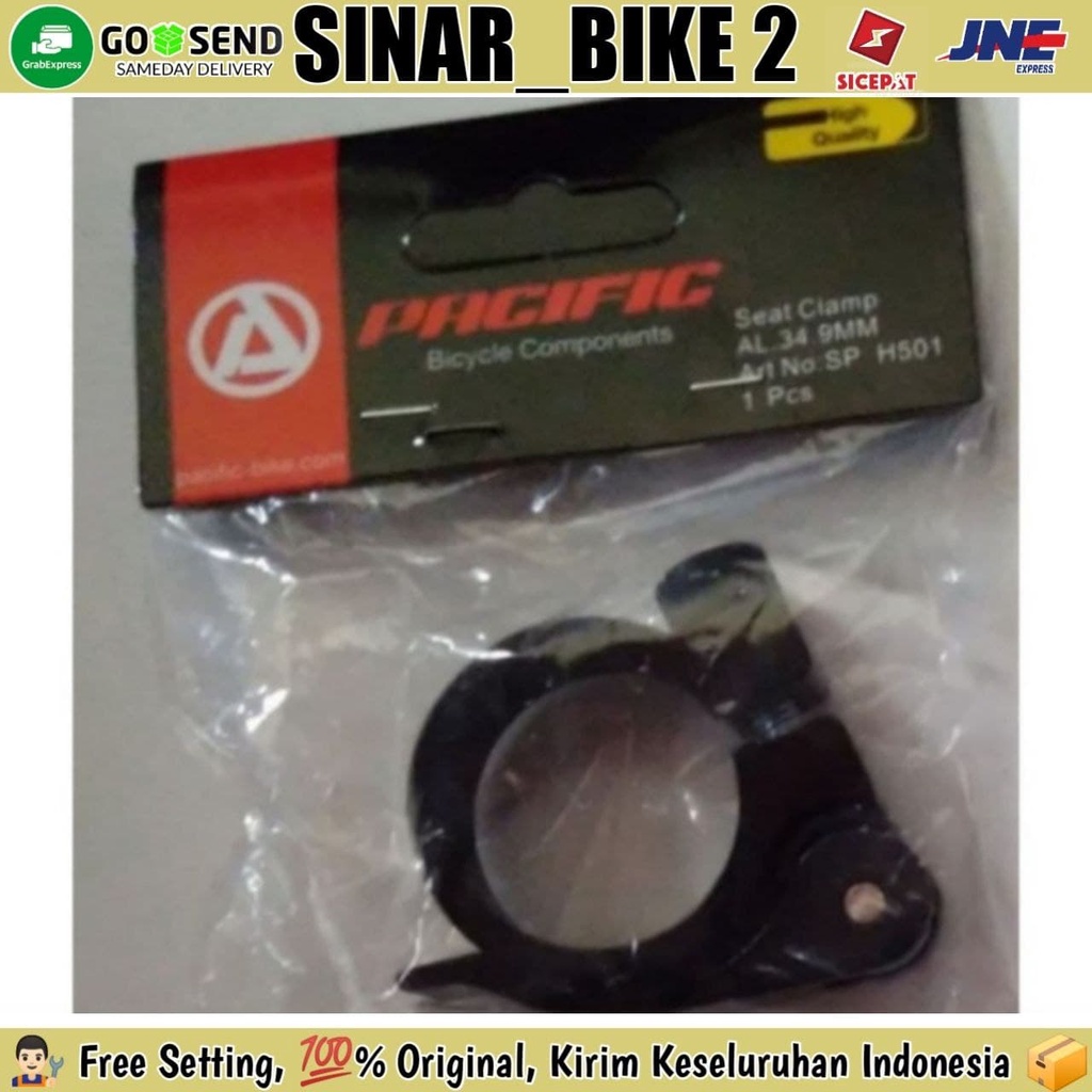 Seatpost Clamp Klem Sepeda Lipat 34,9 QR PACIFIC - Hitam