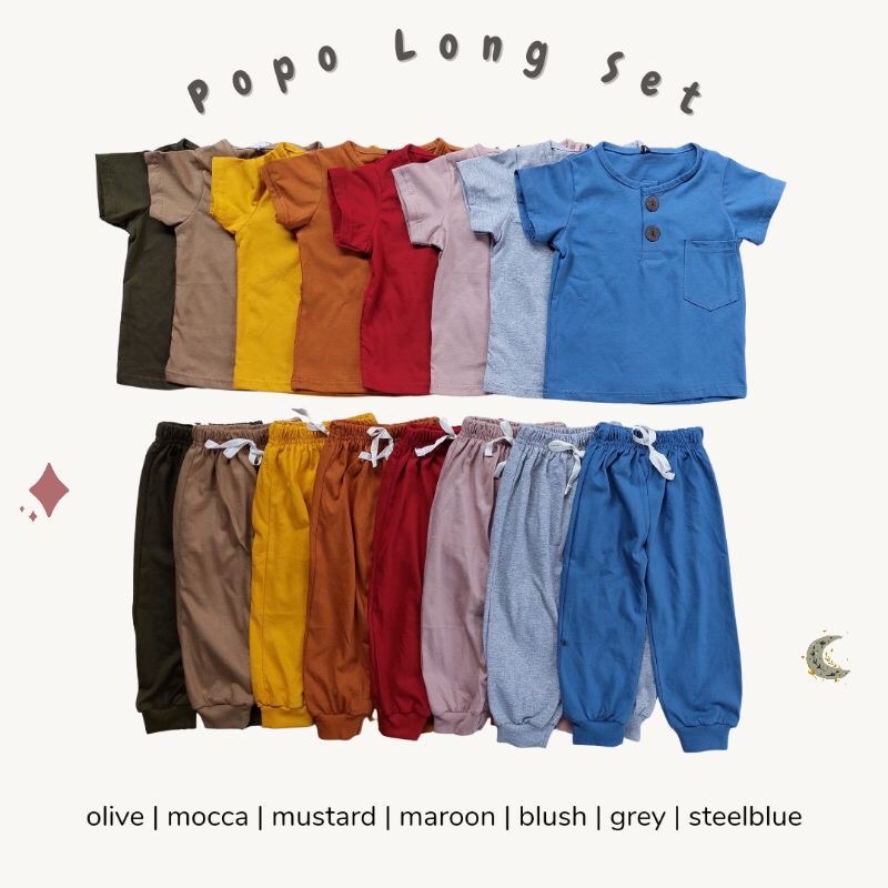 POPO LONG SET - One Set Anak Perempuan dan Laki