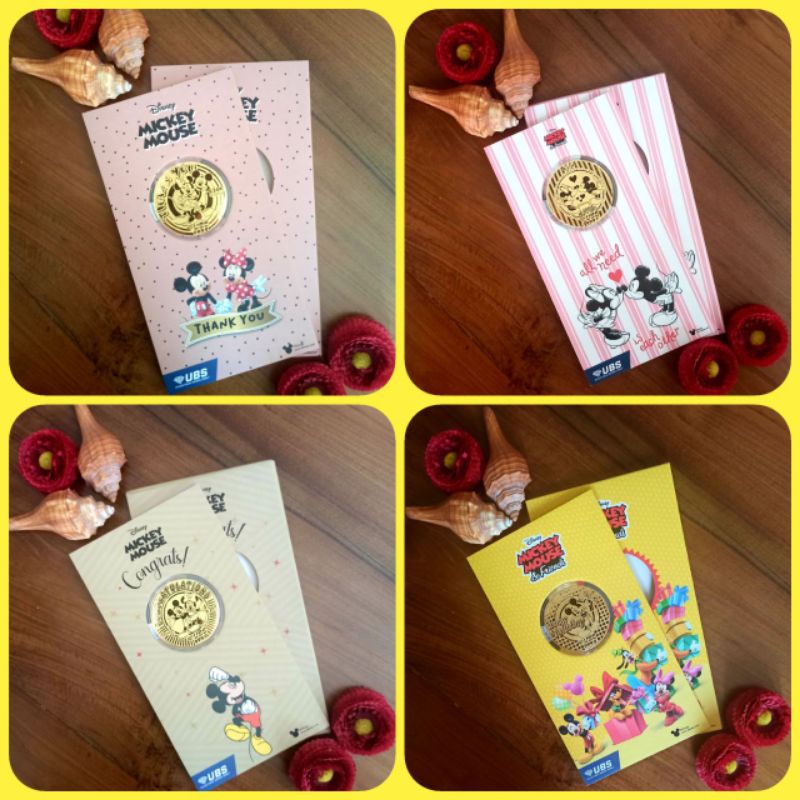 Emas Batangan Logam Mulia 24K UBS Mickey Series 0.2gram
