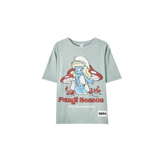 KAOS T SHIRT PULL & BEAR SMURF