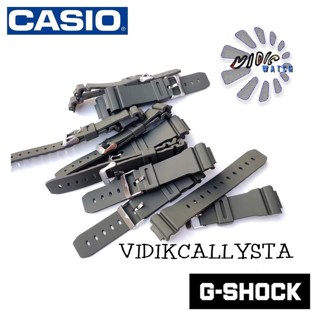 STRAP TALI JAM CASIO DW 8800 9052 004 9000 9050 9051 9052 HIJAU ARMY