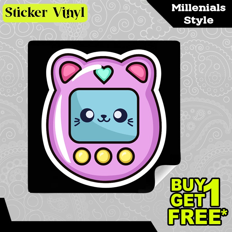 

Stiker Sticker Tamagotchi Cat Mainan Jadul Unik dan Lucu Aesthetic Bahan Vinyl Satuan Anti Air