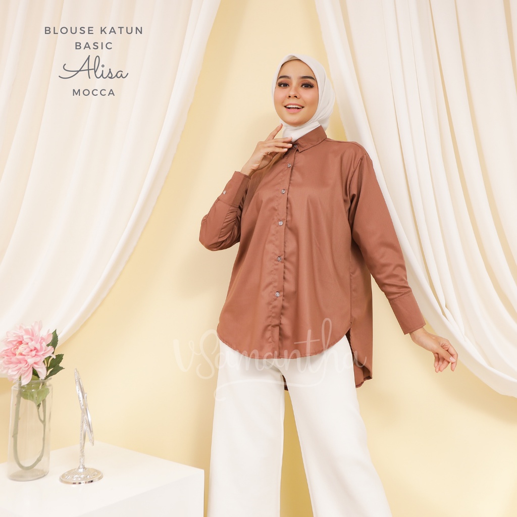 Kemeja Polos / Blouse Basic Alisa