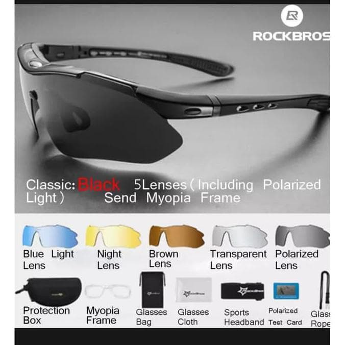 Kacamata Sepeda ROCKBROS 10003 Photochromatic Hitam