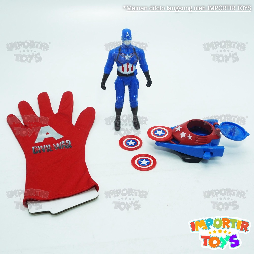 Mainan sarung Tangan Captain America dan Figure Avengers Marvel Toys Kid