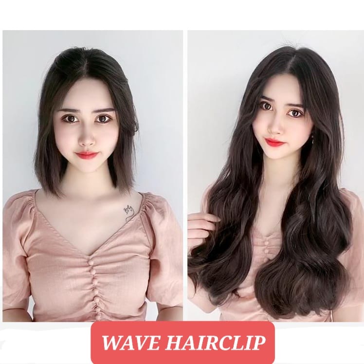 WAVE HAIR CLIP 50 CM HAIR EXTENSION AKSESORIS RAMBUT PALSU WIG KOREA IMPORT