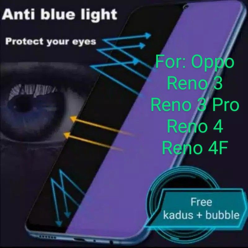 Oppo Reno 3 Pro 4 4F Antigores Tempered Glass Anti Blue light Screen Guard protector TG