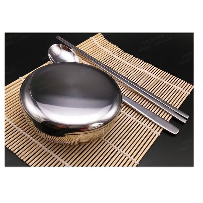Korean Rice Bowl - Stainless Stainless | Mangkuk nasi Korea