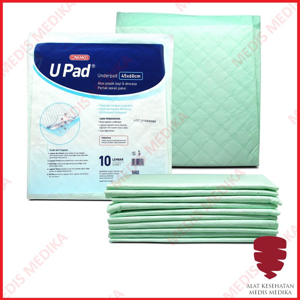 U Pad 45x60cm Onemed Underpad Alas Perlak Under Pad Popok Ompol  45 x 60 cm Isi 10 UPAD