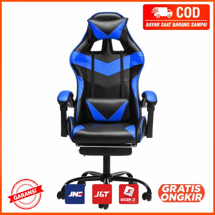 Kursi Gaming Ergonomic Chair Lumbar Support with Footrest CH808