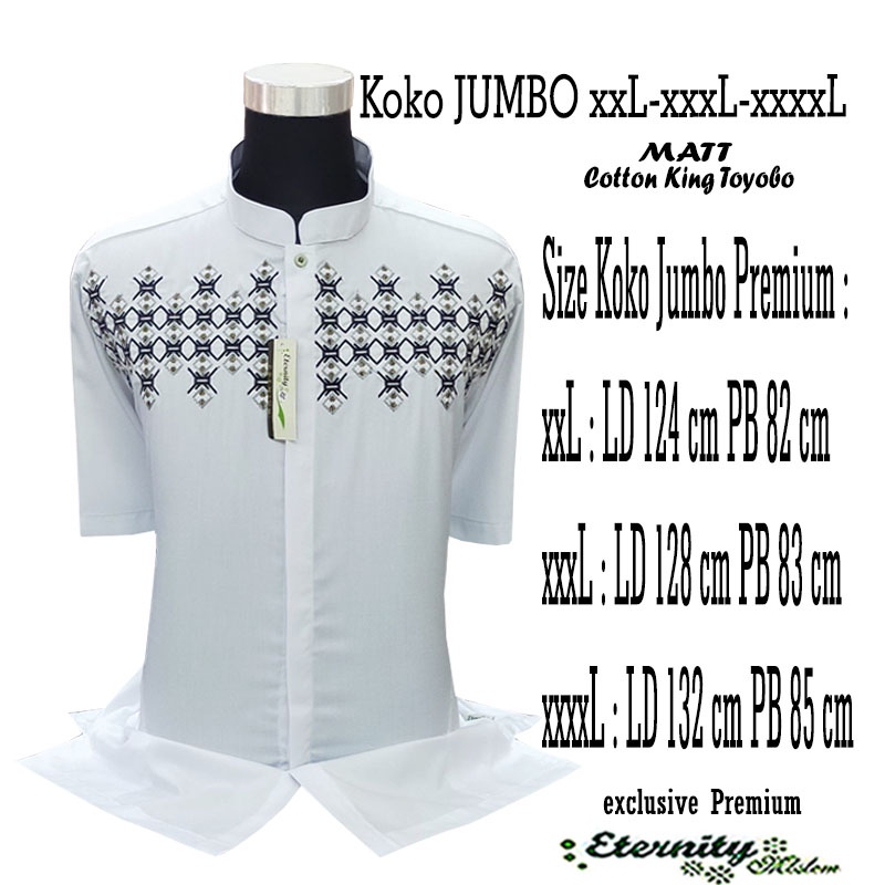 BAJU KOKO PRIA DEWASA JUMBO xxL-xxxL-xxxxL Lengan Pendek Koko Eternity Koko Syubbanul Muslimin Terbaru COD