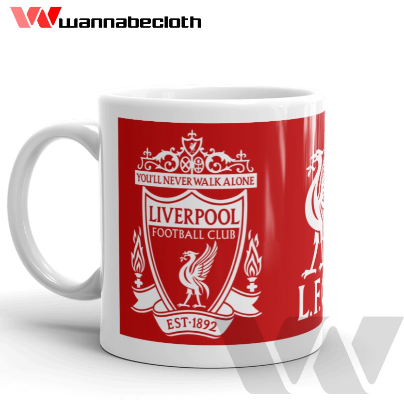 Gelas Liverpool Mug Liverpool Mug Custom Souvenir Liverpool Mug Bola Liverpool LFC Logo Red v1