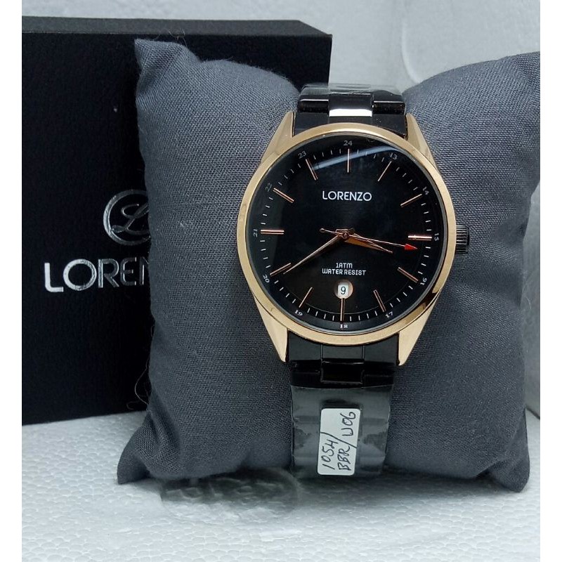 Jam Tangan Pria Lorenzo Original Tanggal Aktif Water Resist