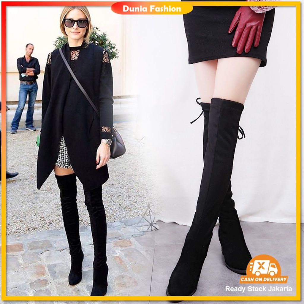 [DUNIA FASHION]  Sepatu Long Boots  Ala Korea Selutut Import Premium Quality DF 583