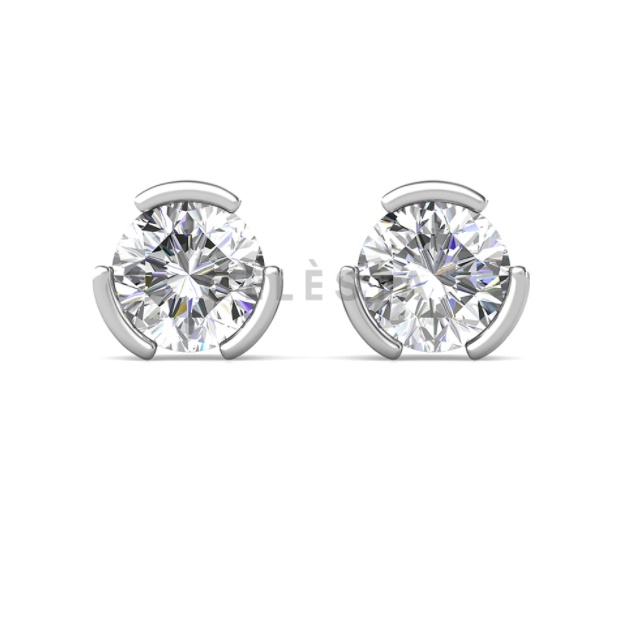 [SERTIFIKAT GRA DIAMOND] Equerre Earrings - anting 1 carat berlian Moissanite diamond with 925 silve