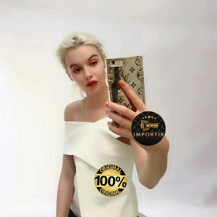 "Iphone x LV Logo Hard Mirror Case Casing Cover Kaca iphoneX Kaca iOs"