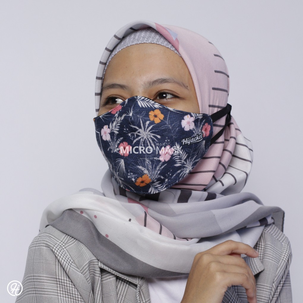 UNISEX - Masker Spectrum By Hijacket kain Hijab Tali Karet Polos Motif Earloop Lucu Pria Wanita-HIBISCUS
