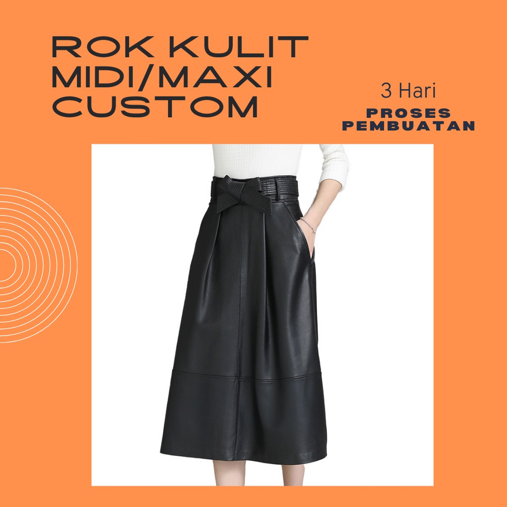 Rok Kulit Maxi Midi Custom