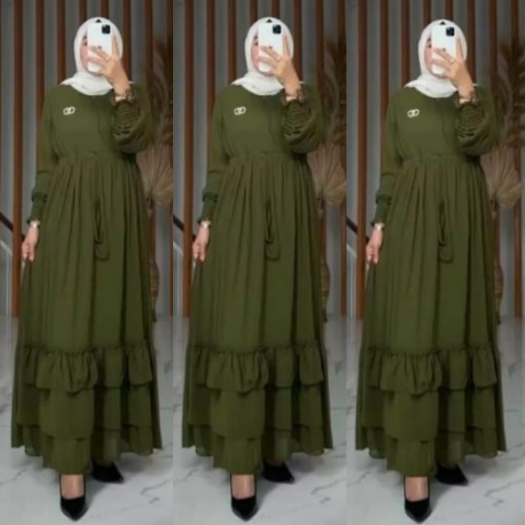 diana maxi ceruty bebydoll/ gamis syarii ceruty susun /gamis ceruty umpak