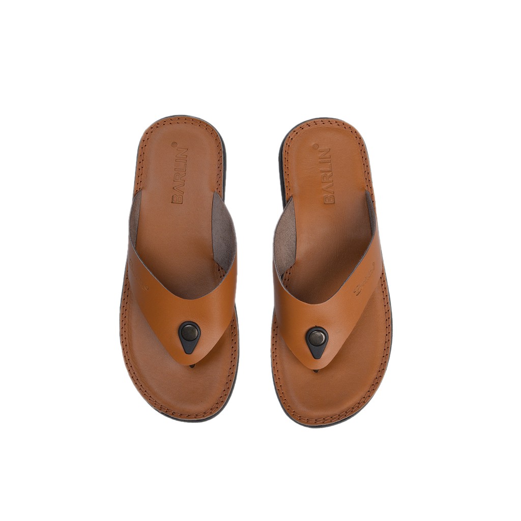 Sandal Japit Pria Full Kulit - Sendal Slop Barlin Original - SM07