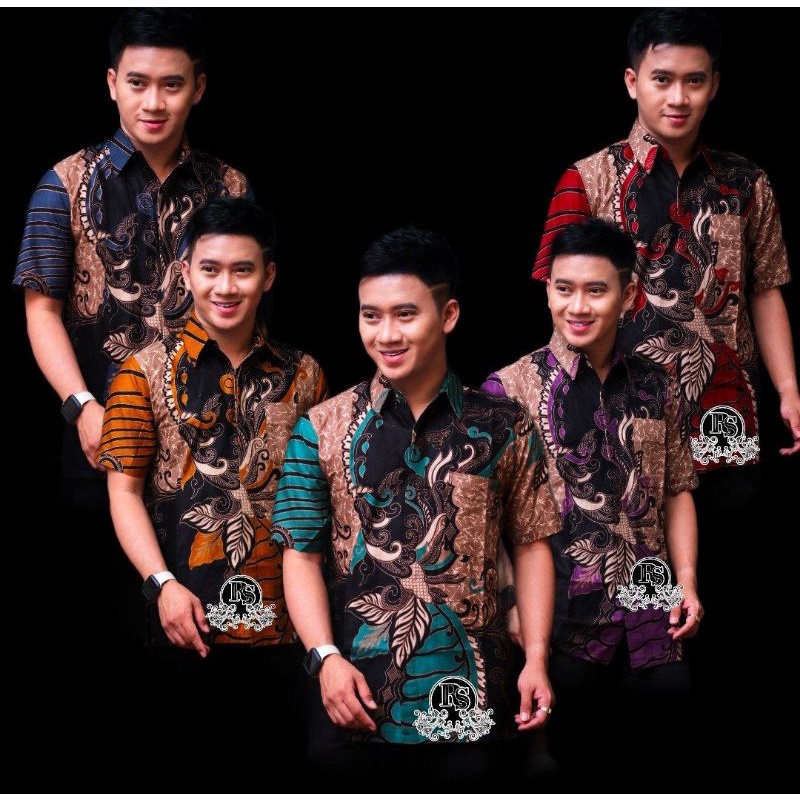 Batik pria kemeja batik lengan pendek m l xl xxl terlaris